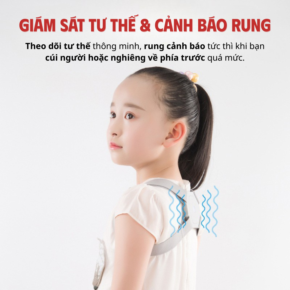Đai Chống Gù Lưng Báo Rung Cảm Biến 3 Chiều Nhắc Nhở Sửa Tư Thế Thông Minh