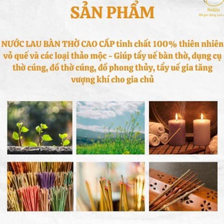 Nước lau bàn thờ từ tinh chất thiên nhiên cao cấp làm sạch an toàn mang lại hương thơm dễ chịu