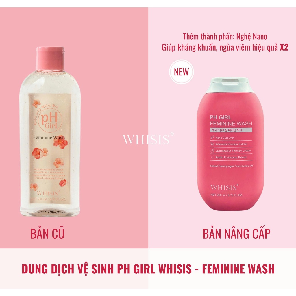 WHISIS Dung Dịch Vệ Sinh pH Girl Feminine Wash 200ML