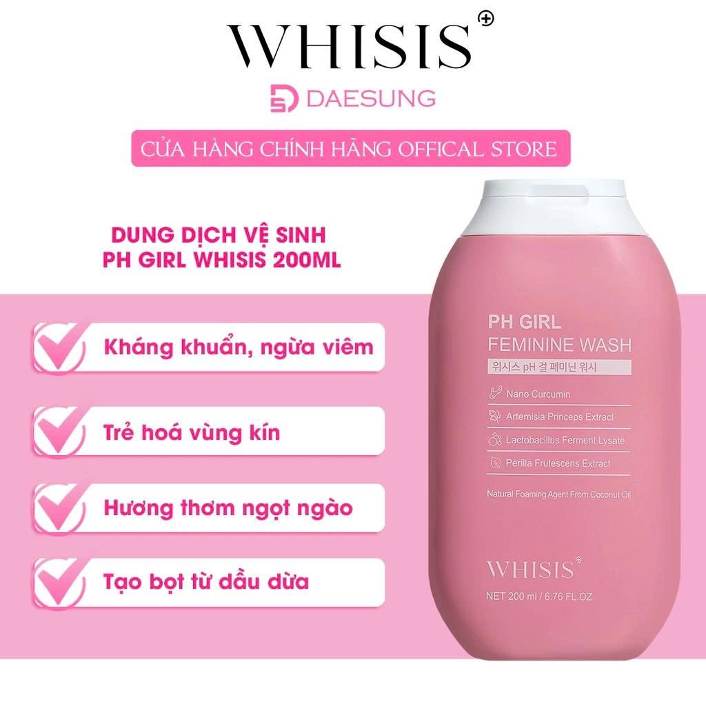WHISIS Dung Dịch Vệ Sinh pH Girl Feminine Wash 200ML