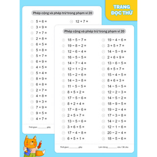 Sách - Tập Làm Toán Cho Bé Tính Nhẩm Phép Cộng Và Phép Trừ Trong Phạm Vi 10/20/50/100 - Tiên Phong Books