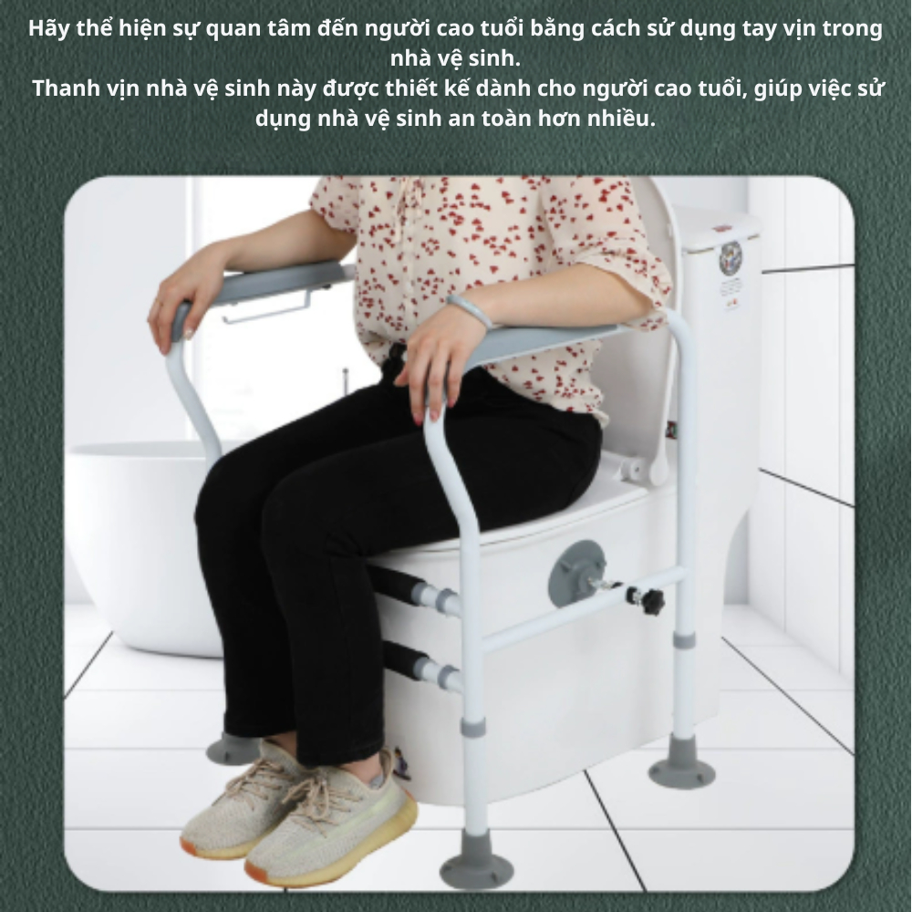 Tay vịn nhà vệ sinh đa chức năng giúp người già và phụ nữ mang thai chống rơi và chống trượt phụ trợ giúp đứng lên