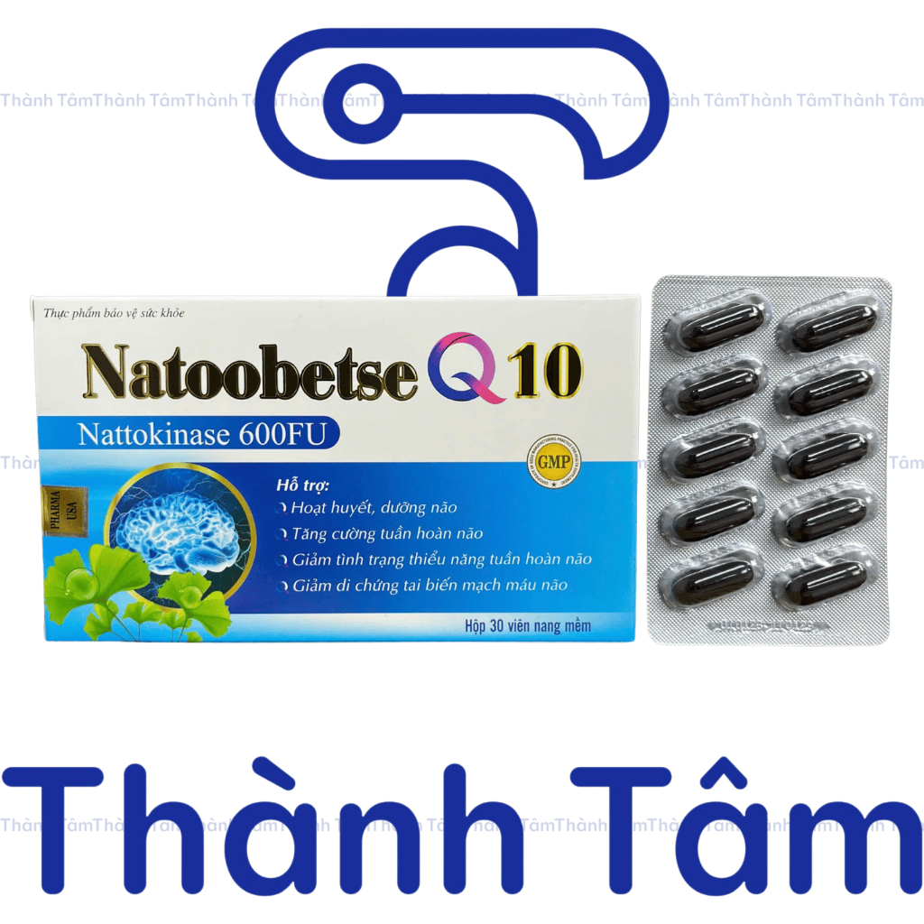 (Xanh) Viên uống NATOOBETSE Q10 XANH 30V hỗ trợ hoạt huyết dưỡng não, tăng trí nhớ, giảm hoa mắt, chóng mặt