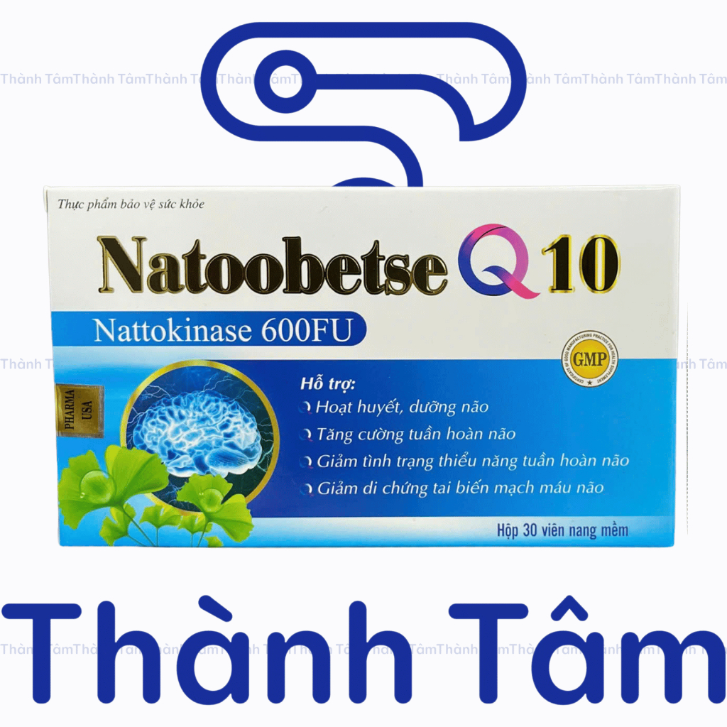 (Xanh) Viên uống NATOOBETSE Q10 XANH 30V hỗ trợ hoạt huyết dưỡng não, tăng trí nhớ, giảm hoa mắt, chóng mặt
