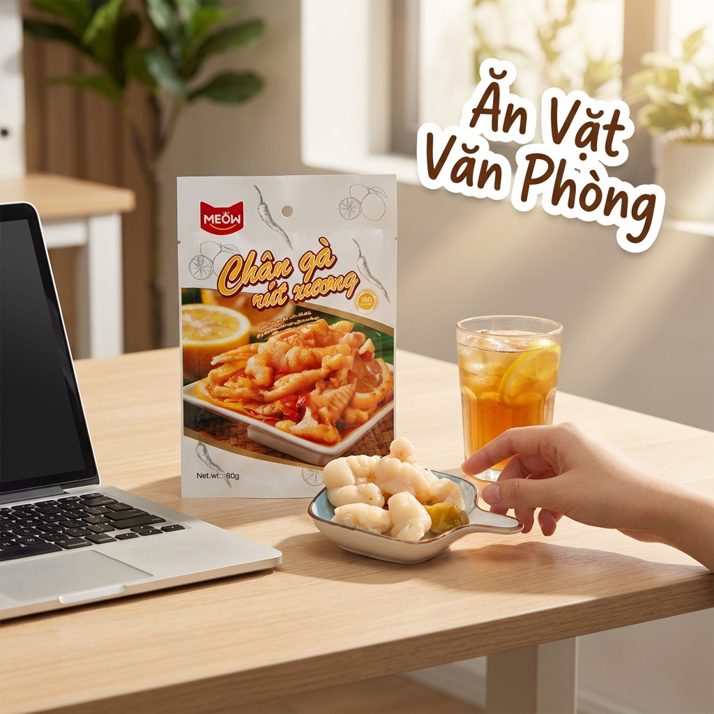 Meow Chân gà không xương chua cay (80g) - Giòn sần sật, đậm đà khó cưỡng