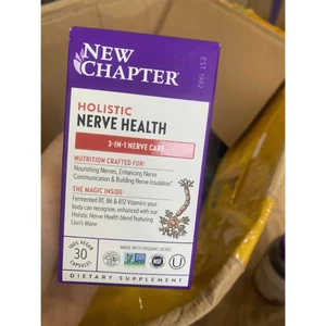 New Chapter, Holistic Nerve Health, 30 Capsules Fermented B1, B6 & B12 Vitamins your body can recognize, enhanced with
