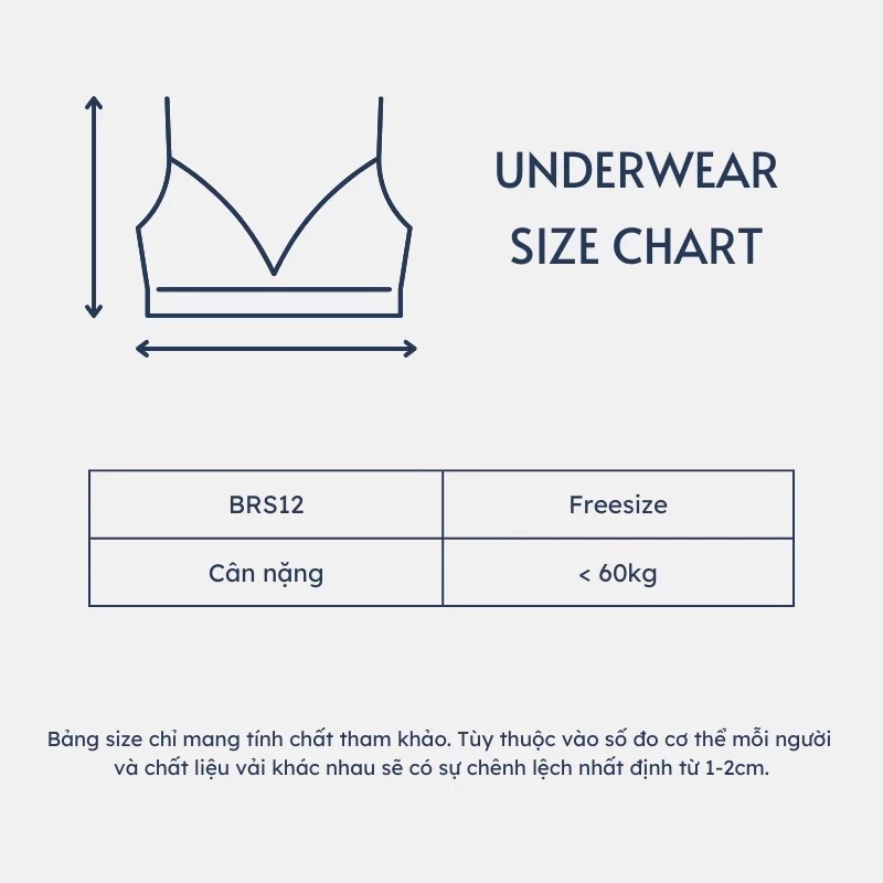[Peinn] Áo Bra Nữ Hai Dây Mút Mỏng BRS12 Điều Chỉnh Ngắn Dài BRS12