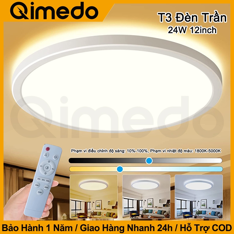 Đèn ốp trần trang trí phòng khách và phòng ngủ-Cct 1800K-5000K Điều Khiển Hồng Ngoại