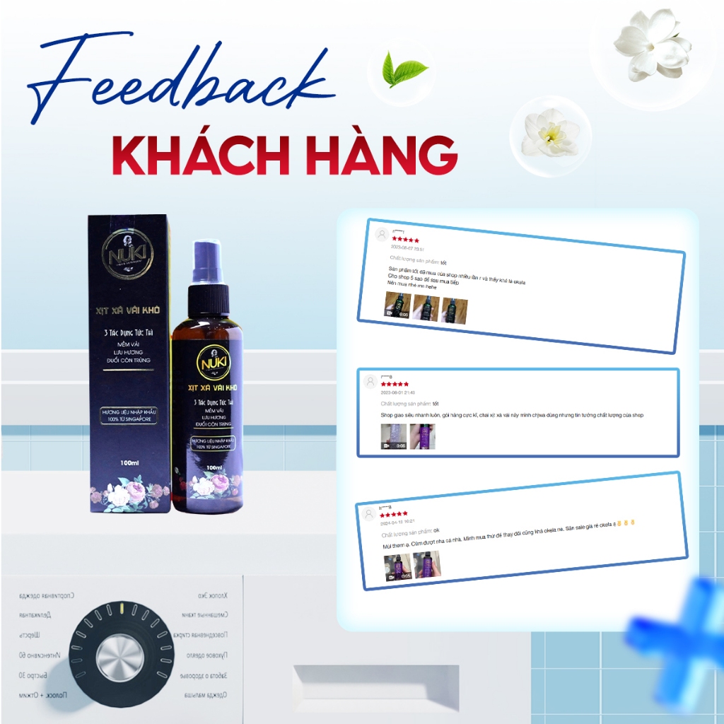Chai Xịt Xả Vải Khô Nuki Hương Nước Hoa 100ml Xịt Thơm Quần Áo Lưu Hương Mềm Vải