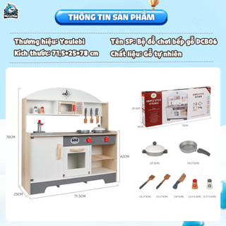 Bộ Đồ Chơi Bếp Gỗ Cao Cấp Cho Bé, Đồ Chơi Nấu Ăn Nhà Bếp Giúp Bé Phát Triển Tư Duy, Chất Liệu Gỗ An Toàn