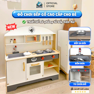 Bộ Đồ Chơi Bếp Gỗ Cao Cấp Cho Bé, Đồ Chơi Nấu Ăn Nhà Bếp Giúp Bé Phát Triển Tư Duy, Chất Liệu Gỗ An Toàn