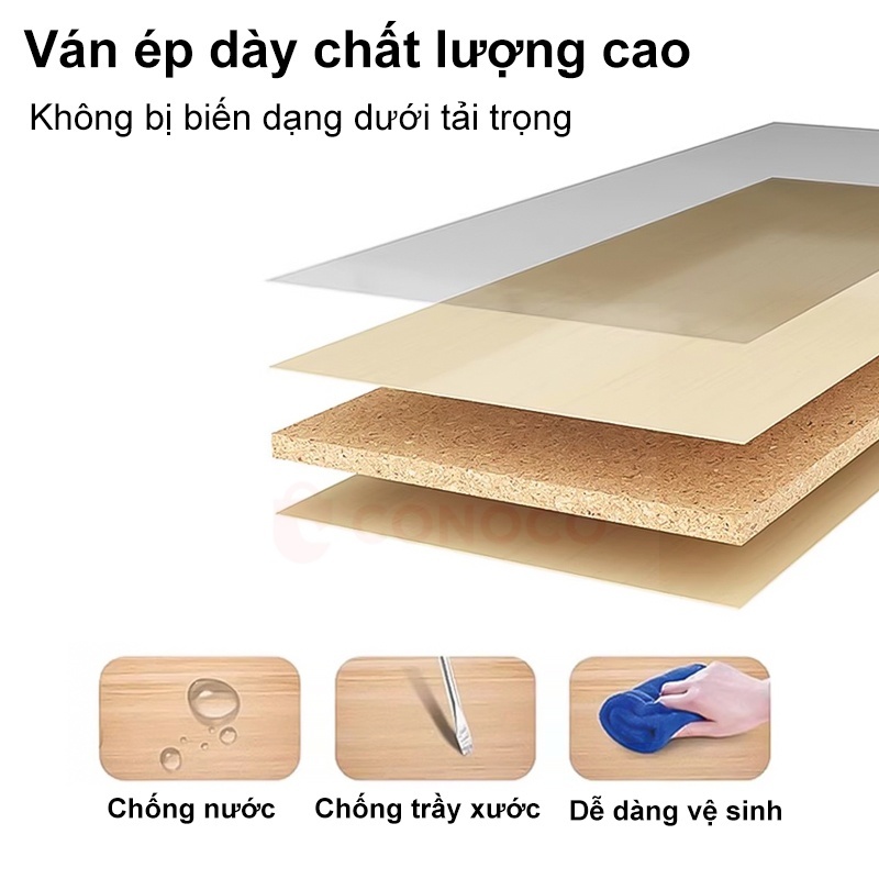 CONOCO Tủ Đầu Giường  Kết Hợp Kệ Sách Đa Năng  Gỗ MDF Chống Ẩm, Nhiều Tầng Có Ngăn Kéo