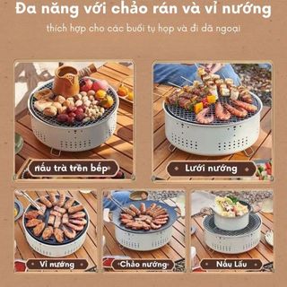 Bếp Nướng Than Hoa BBQ Hàn Quốc Không Khói, Nướng Tại Bàn An Toàn, Cách Nhiệt Cao Cấp Cho Gia Đình