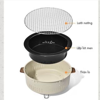 Bếp Nướng Than Hoa BBQ Hàn Quốc Không Khói, Nướng Tại Bàn An Toàn, Cách Nhiệt Cao Cấp Cho Gia Đình
