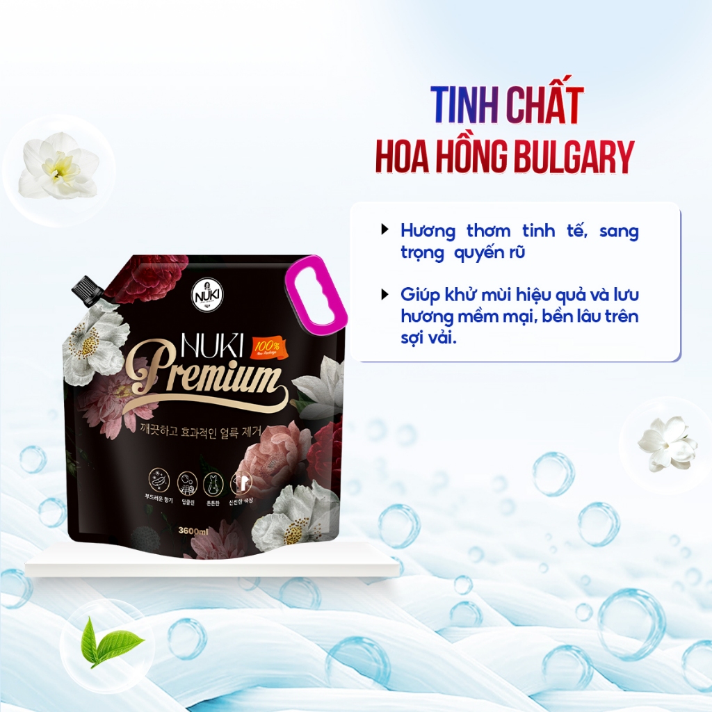 Túi Nước Giặt NUKI PREMIUM Đen Huyền Bí Phiên Bản Đặc Biệt 3600ml