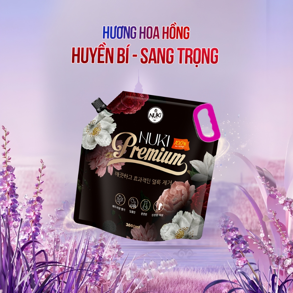 Túi Nước Giặt NUKI PREMIUM Đen Huyền Bí Phiên Bản Đặc Biệt 3600ml