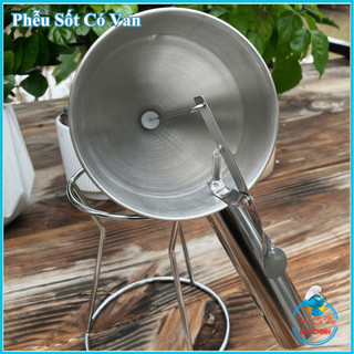 Phễu Sốt Có Van Inox Cao Cấp – Dụng Cụ Rót Bột, Kem, Sốt Nhà Hàng