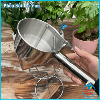Phễu Sốt Có Van Inox Cao Cấp – Dụng Cụ Rót Bột, Kem, Sốt Nhà Hàng
