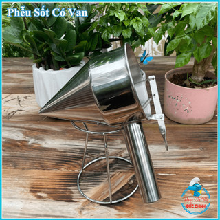 Phễu Sốt Có Van Inox Cao Cấp – Dụng Cụ Rót Bột, Kem, Sốt Nhà Hàng
