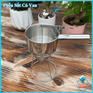 Phễu Sốt Có Van Inox Cao Cấp – Dụng Cụ Rót Bột, Kem, Sốt Nhà Hàng