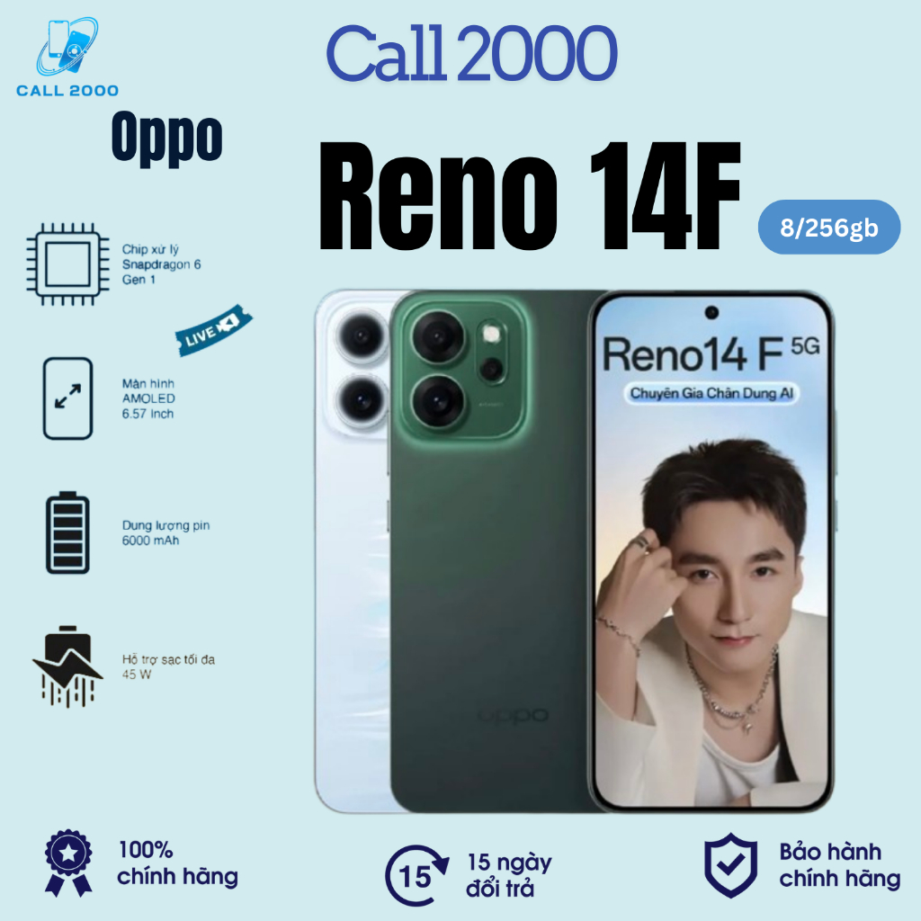 Điện Thoại Oppo Reno 14F 5G 8/256GB - Chính Hãng | Shopee Việt Nam