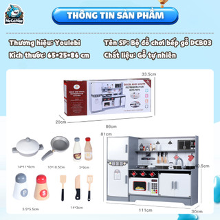 Bộ Đồ Chơi Nấu Ăn Cho Bé, Đồ Chơi Nhà Bếp Nhập Vai Giúp Bé Phát Triển Tư Duy Kỹ Năng Sống, Chất Liệu Gỗ An Toàn