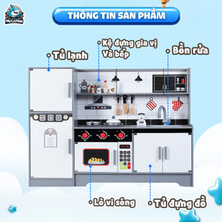 Bộ Đồ Chơi Nấu Ăn Cho Bé, Đồ Chơi Nhà Bếp Nhập Vai Giúp Bé Phát Triển Tư Duy Kỹ Năng Sống, Chất Liệu Gỗ An Toàn