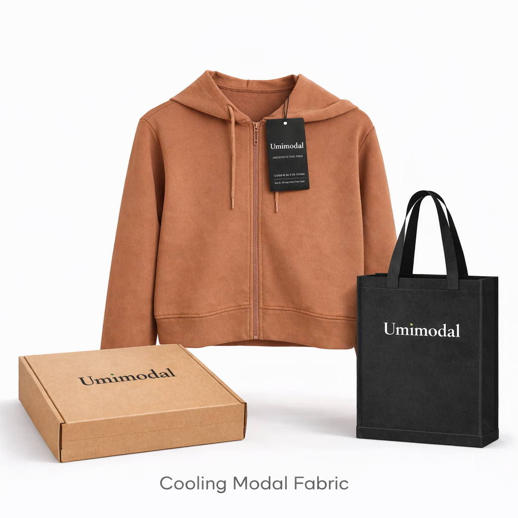 Hoodie Zip Crop Nữ Umimodal – dày dặn, mềm mịn, đứng form, mũ rộng, màu nâu
