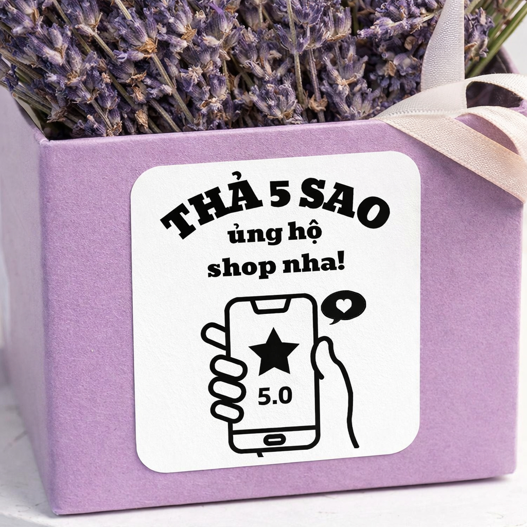 Set 500 sticker có keo dán XIN ĐÁNH GIÁ 5 SAO, size 5x5cm mini | Shopee ...