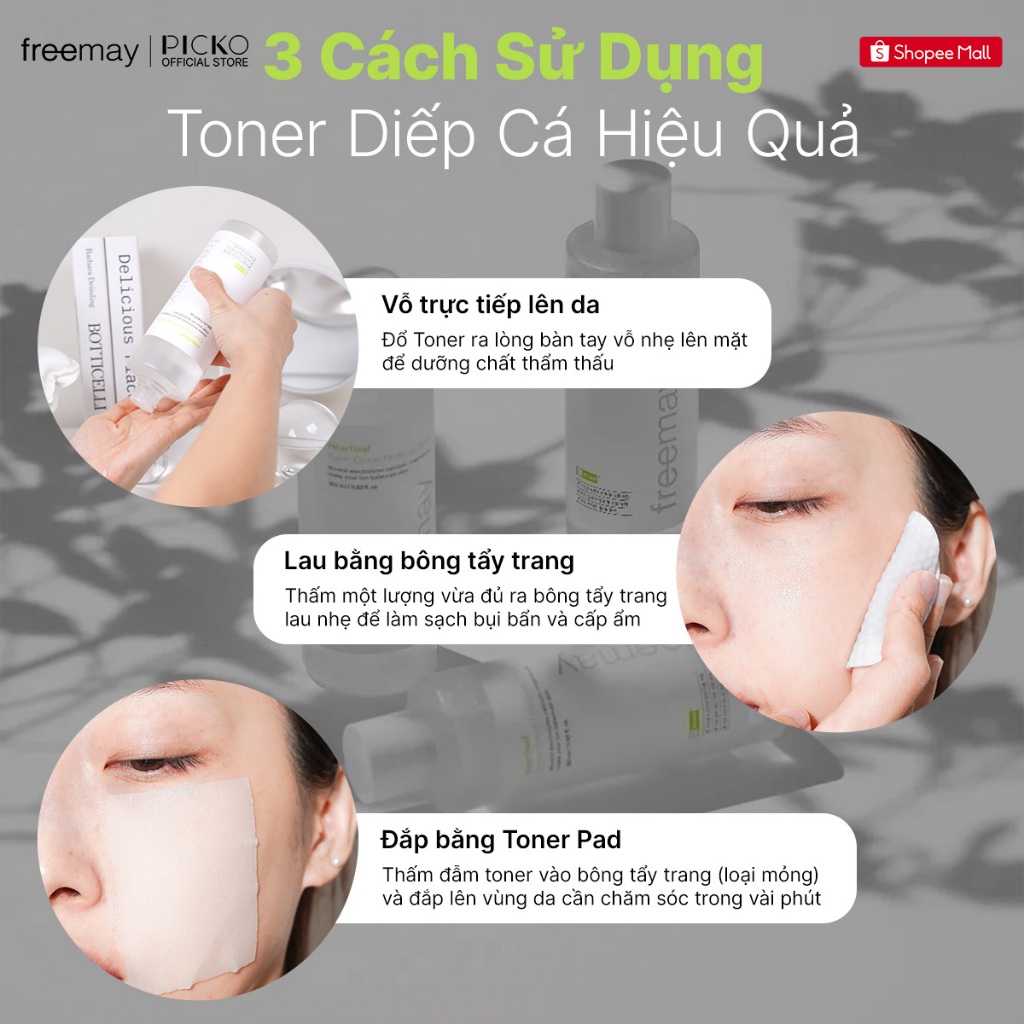 (Date 10/2027) Combo 2 Toner Freemay Thuần Chay Heartleaf Calm Down Moisture - Dưỡng Ẩm Da, Làm Diu Da  (350ml x 2 chai)