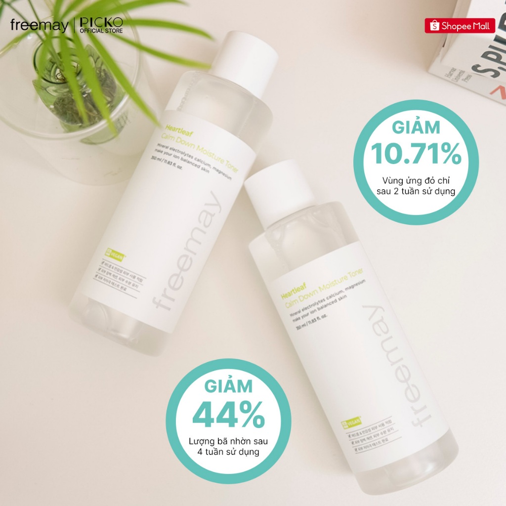 (Date 10/2027) Combo 2 Toner Freemay Thuần Chay Heartleaf Calm Down Moisture - Dưỡng Ẩm Da, Làm Diu Da  (350ml x 2 chai)