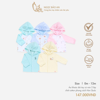 M&B (0-12M) Áo khoác 2 lớp cotton co giãn mềm mịn thoáng mát cho bé trai bé gái, Áo khoác trẻ em chống nắng