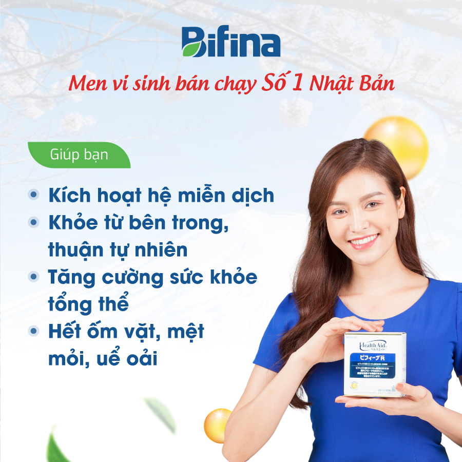 Mô tả Tăng sức đề kháng - Men vi sinh Bifina Nhật Bản - Loại R - Lẻ 10 gói (không có hộp) - 2
