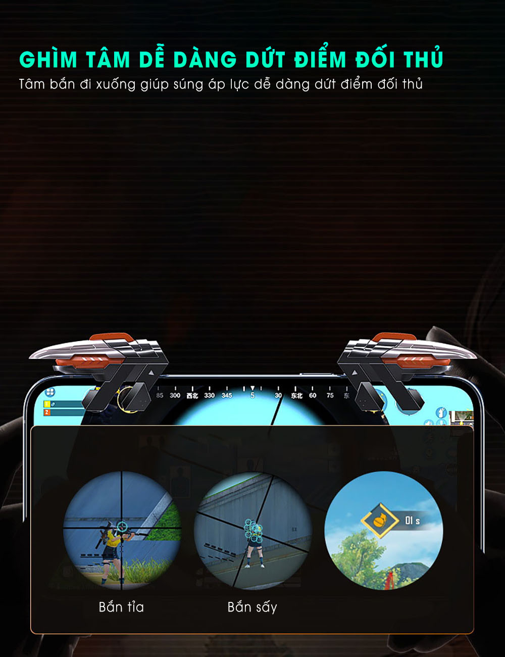 Mô tả Tay cầm chơi game điện thoại MEMO AK06 gaming nút bắn cơ hỗ trợ chơi game 6 ngón ff pubg freefire cod fps - Chính hãng - 6