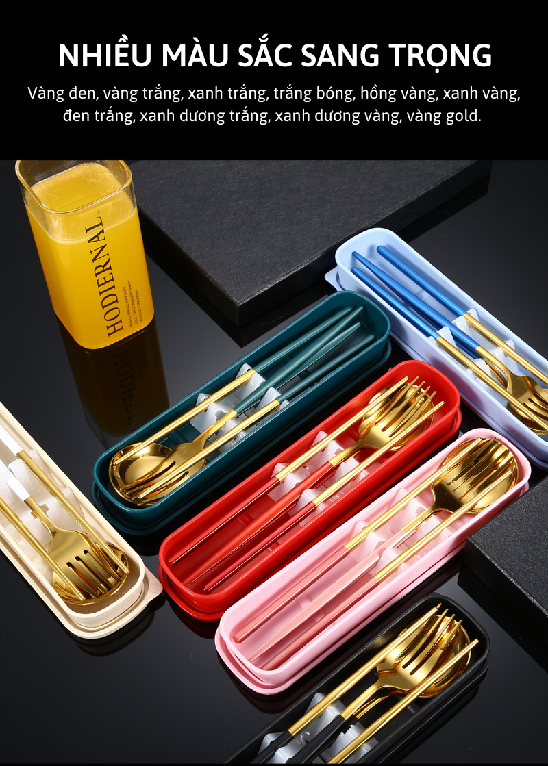 Mô tả Bộ Muỗng Đũa Nĩa Thìa Dĩa HOKU Inox 304 Cá Nhân, Văn Phòng Có Hộp Đựng Phủ Bóng Sang Trọng Tiện Lợi - BMD01 - 4