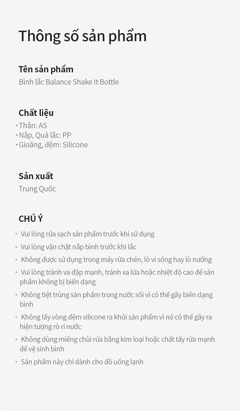 Mô tả Bình lắc Balance Shake it LocknLock HAP949 897ml 2 màu, có vạch chia dung tích và quai xách - K-MALL - 9