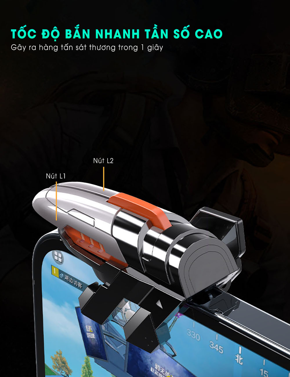 Mô tả Tay cầm chơi game điện thoại MEMO AK06 gaming nút bắn cơ hỗ trợ chơi game 6 ngón ff pubg freefire cod fps - Chính hãng - 5