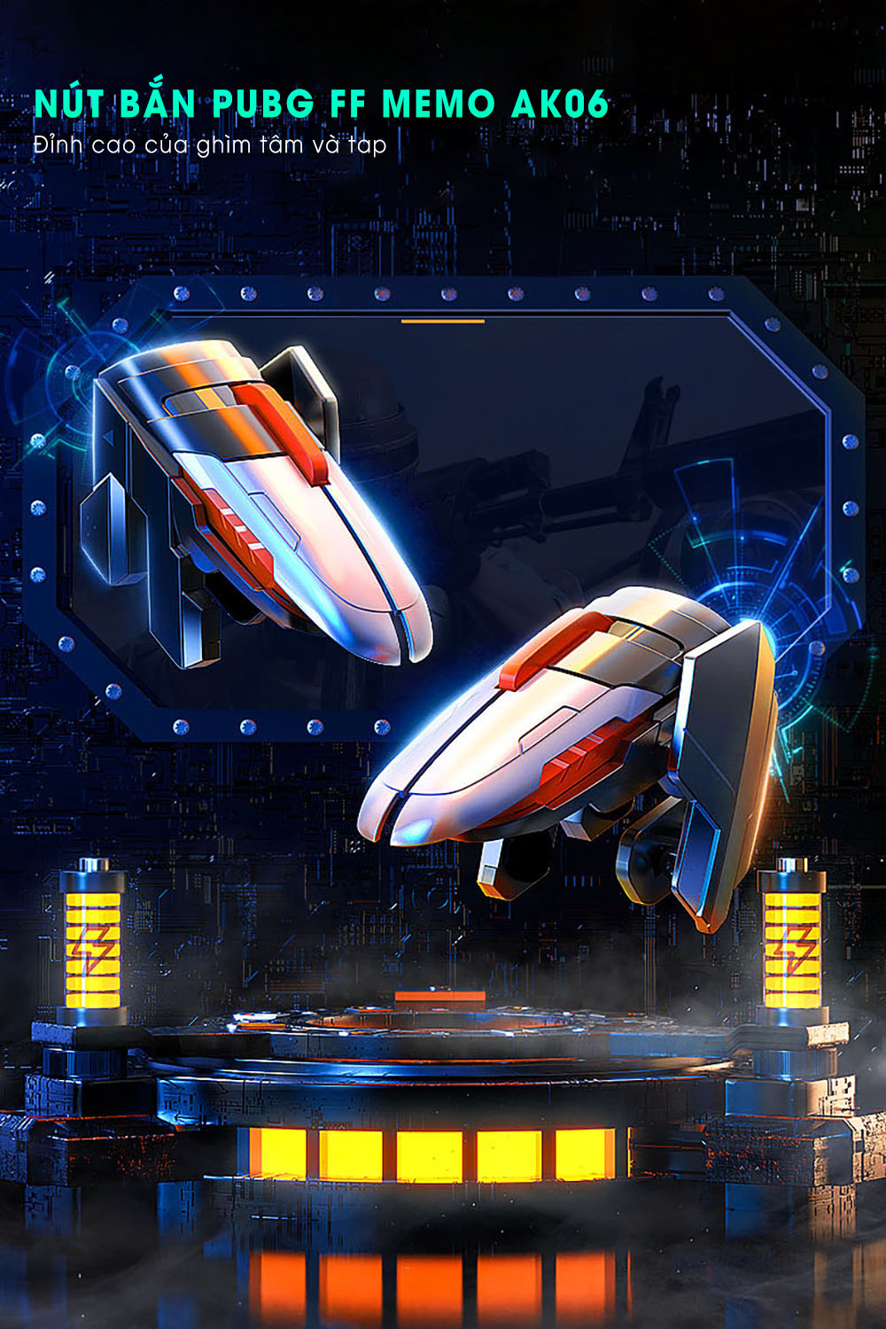 Mô tả Tay cầm chơi game điện thoại MEMO AK06 gaming nút bắn cơ hỗ trợ chơi game 6 ngón ff pubg freefire cod fps - Chính hãng - 8