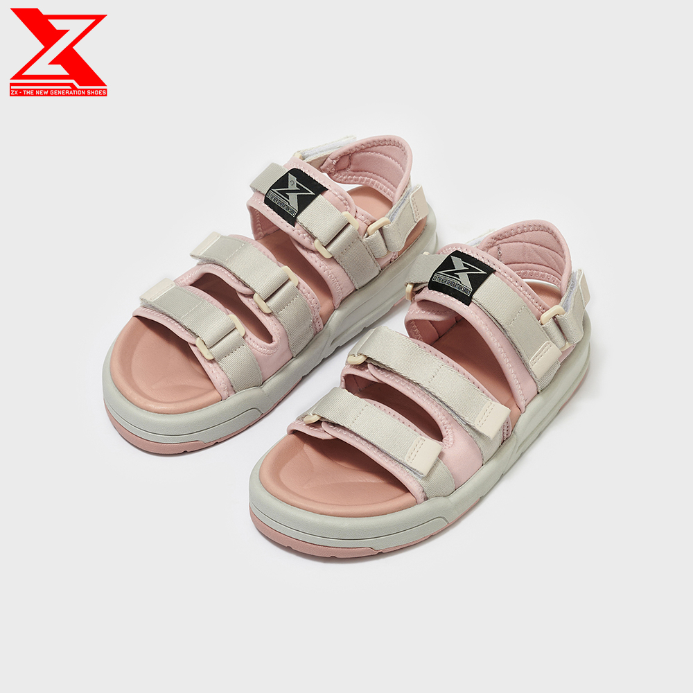 Mô tả Giày xăng-đan Nữ ZX 3128 Pink cream 3 quai phối lót hồng đế Phylon 3 lớp 3cm - 1