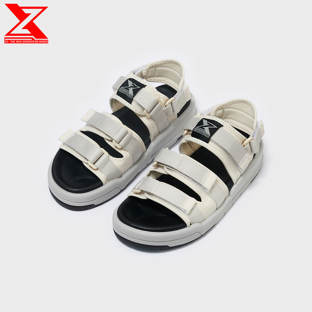 Mô tả Giày xăng-đan nữ ZX unisex Shoes 3128 Cream Black 3 quai có thể tháo quai sau - 3