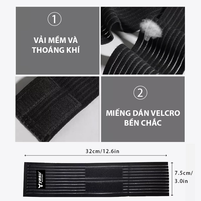 Mô tả Băng quấn cổ tay thể thao tập gym, tennis, cầu lông bảo vệ và hỗ trợ nẹp cổ tay Yasu 1536 (1 Chiếc) - 1