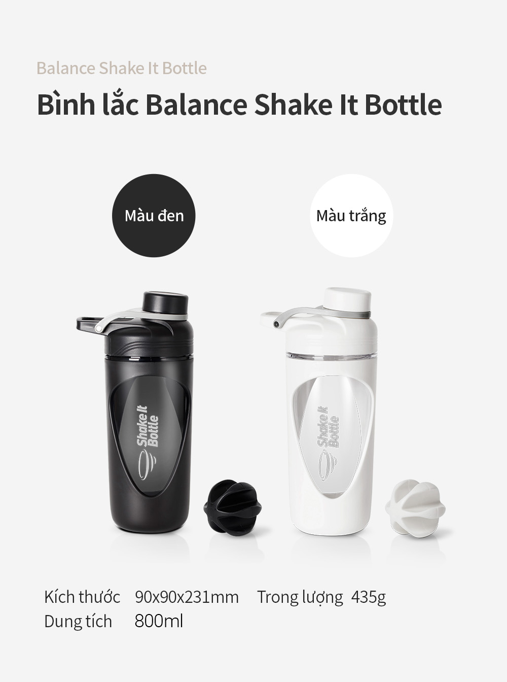 Mô tả Bình lắc LocknLock 800ml Balance Shake It Bottle HAP949, Hàng chính hãng, có quai xách - JoyMall - 2