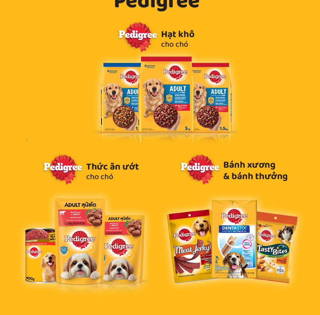 Mô tả Thức Ăn Dạng Hạt Khô Cho Chó Lớn PEDIGREE Vị Gà Và Rau Củ, 1.5kg - 8