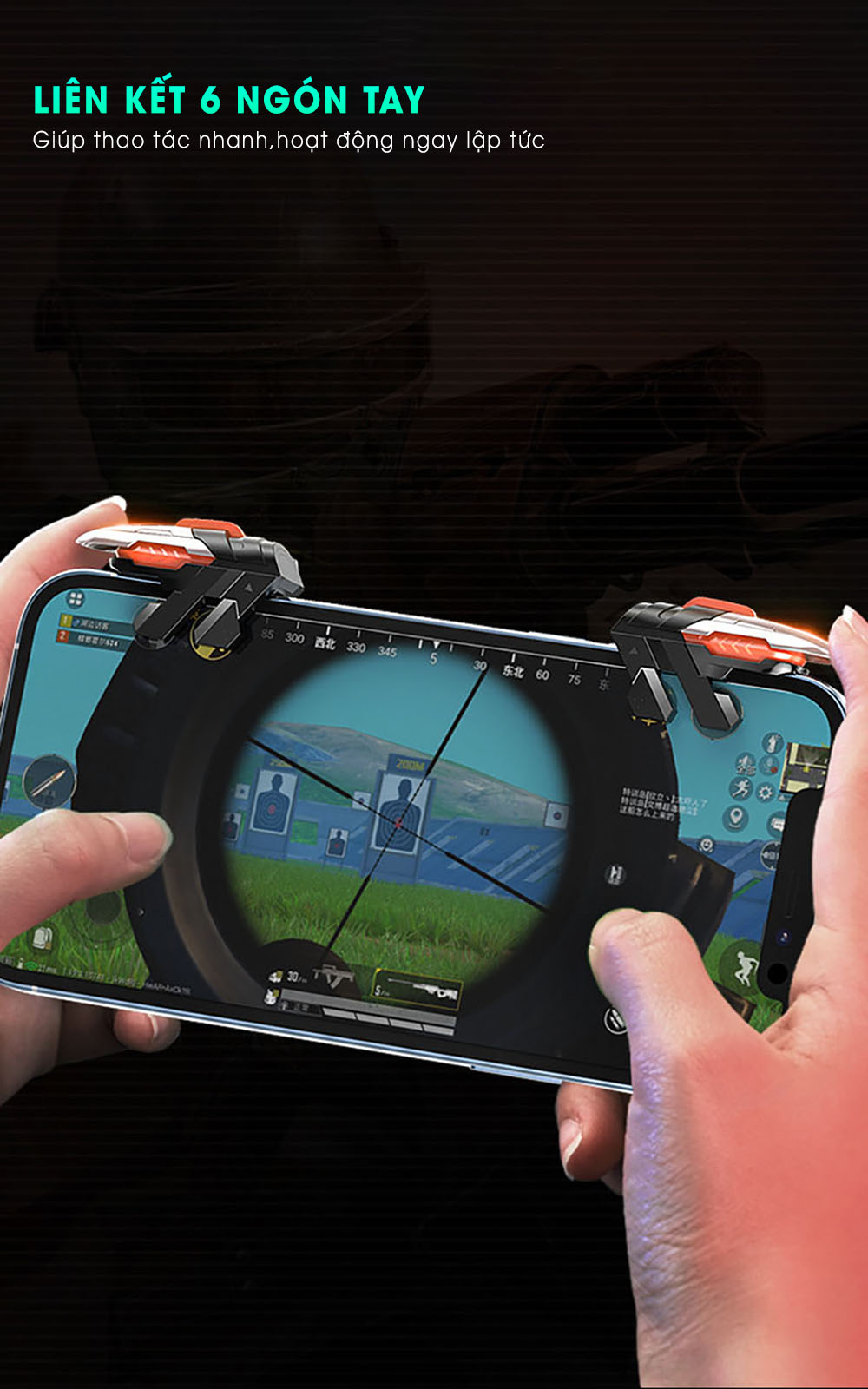 Mô tả Tay cầm chơi game điện thoại MEMO AK06 gaming nút bắn cơ hỗ trợ chơi game 6 ngón ff pubg freefire cod fps - Chính hãng - 2