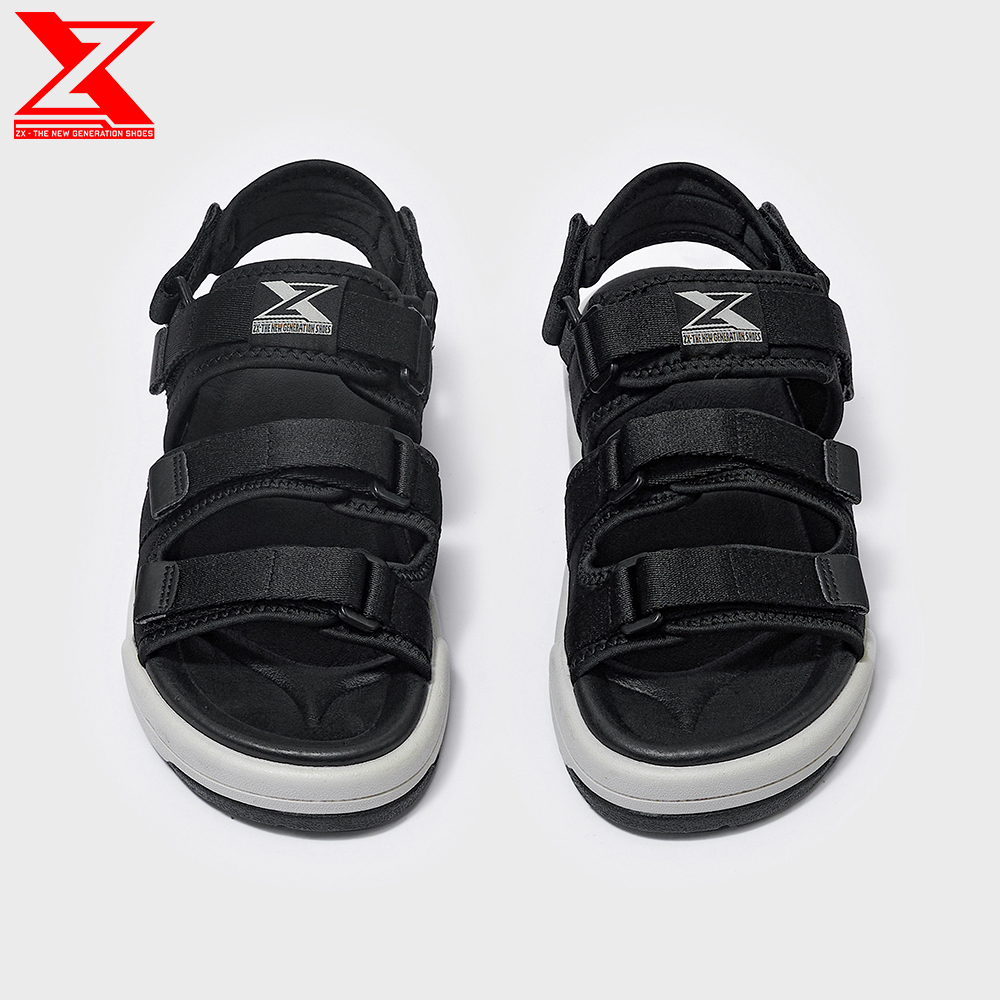 Mô tả Giày xăng-đan Nam nữ ZX Unisex Shoes 3128 Black grey 3 quai đế phylon 3cm - 2