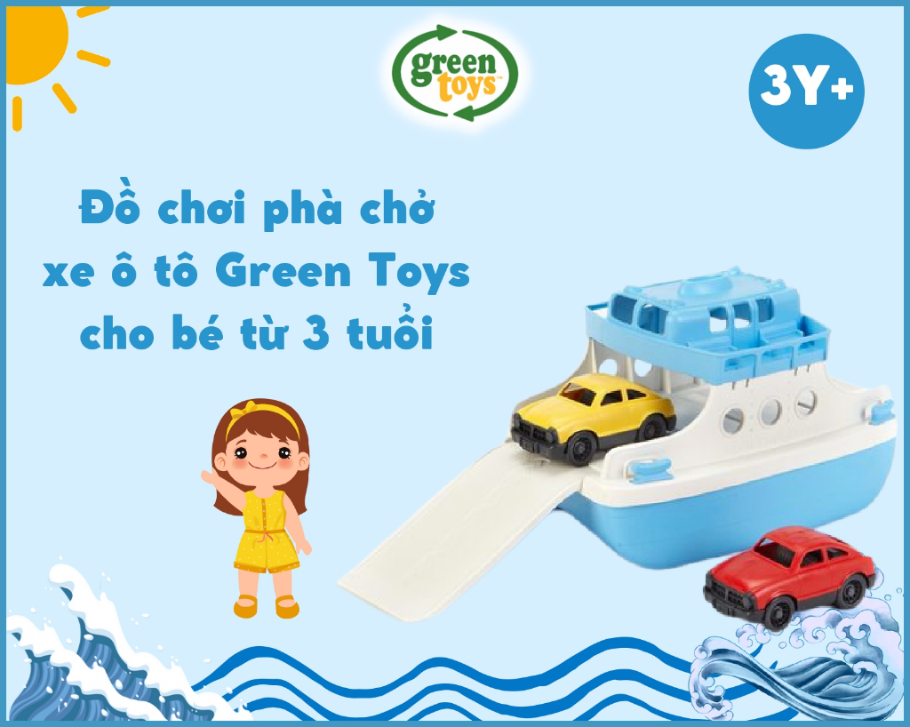 Mô tả Bộ Đồ Chơi Phà Chở Xe Ô Tô Green Toys Cho Bé Từ 3 Tuổi - 1