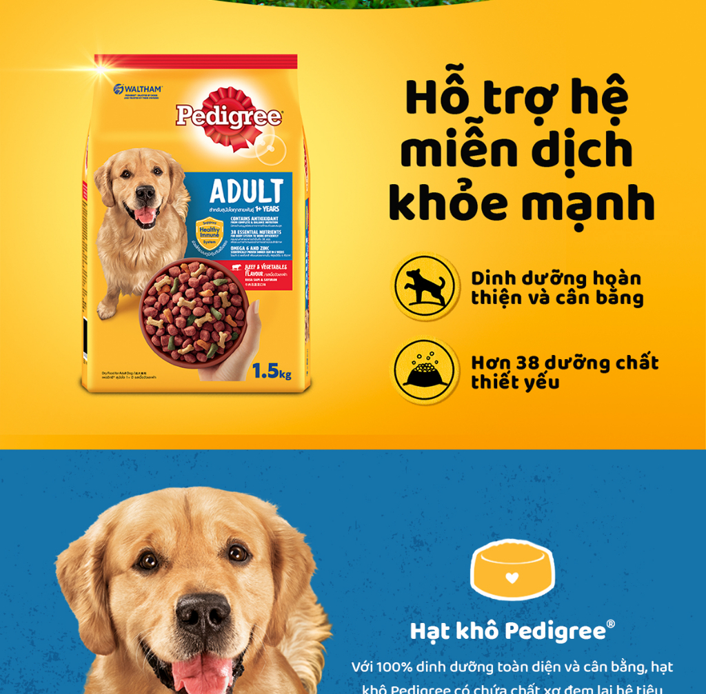 Mô tả Thức Ăn Dạng Hạt Khô Cho Chó Lớn PEDIGREE Vị Gà Và Rau Củ, 1.5kg - 2