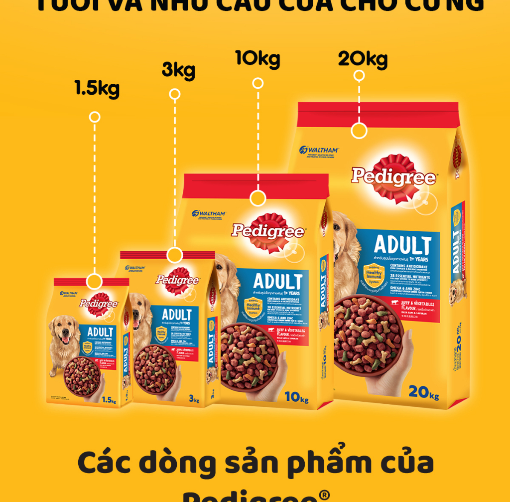 Mô tả Thức Ăn Dạng Hạt Khô Cho Chó Lớn PEDIGREE Vị Gà Và Rau Củ, 1.5kg - 7