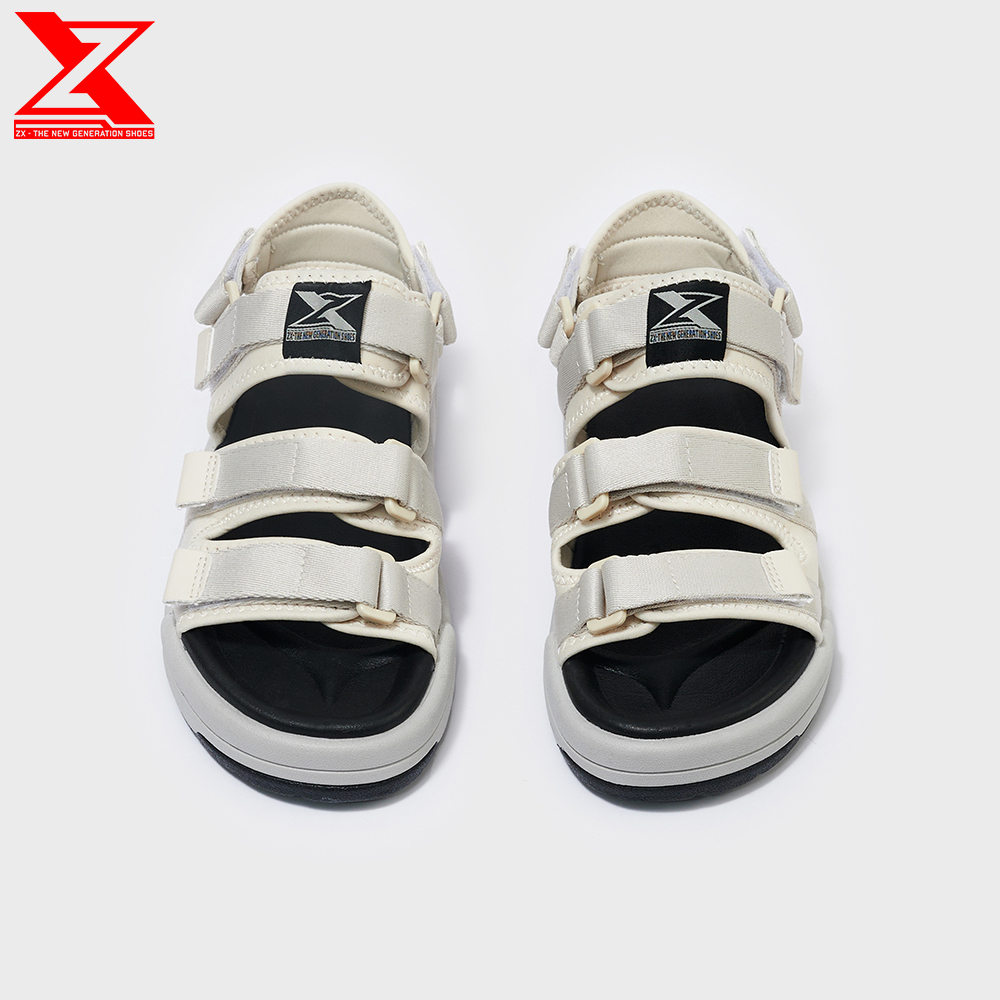 Mô tả Giày xăng-đan nữ ZX unisex Shoes 3128 Cream Black 3 quai có thể tháo quai sau - 2