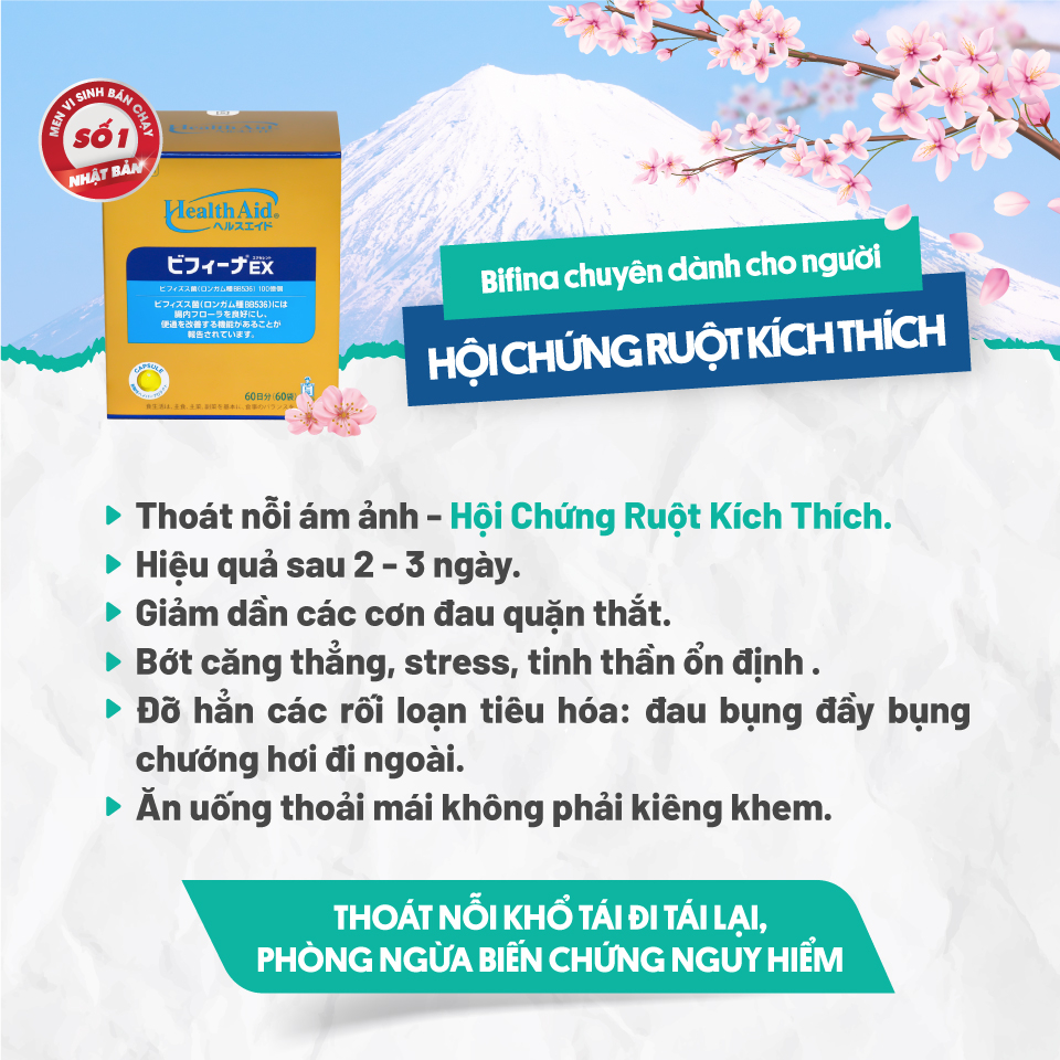 Mô tả Men vi sinh Bifina Ex Nhật Bản -Loại EX lẻ 15 gói (không có hộp)- Cho người viêm đại tràng, hội chứng ruột kích thích - 1